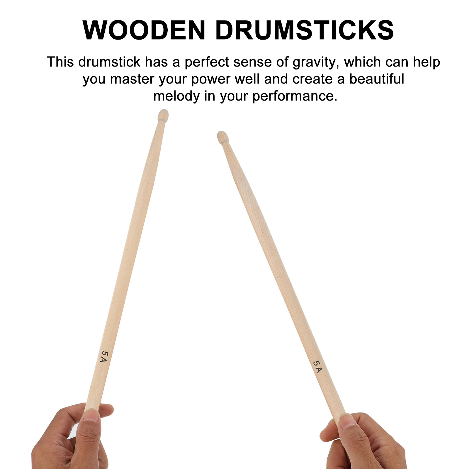 

Maple Drum Sticks Durable Wooden Drumsticks Kids Musical Instruments Smooth Comfortable Professional Practical Long Term Use