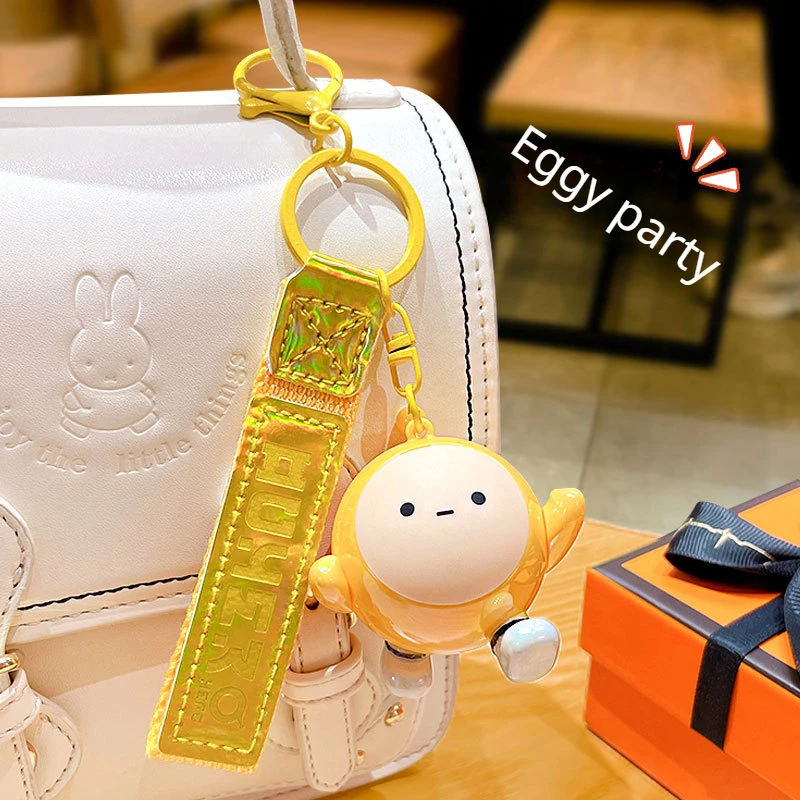 Kawaii Eggy Party Game Car Pendant Cute Eggy Toy Bag Decoration Pendant Ordinary Key Chain Birthday Gift Boys Girls Toys