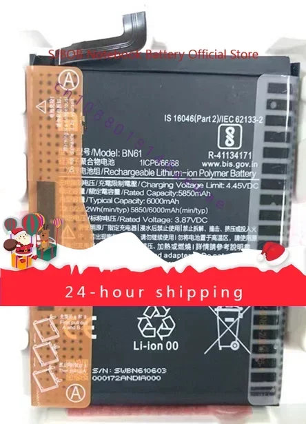 high-quality products BN61 Phone Battery  For Pocophone X3 Poco X3 6000mAh BN61 Replacement Battery