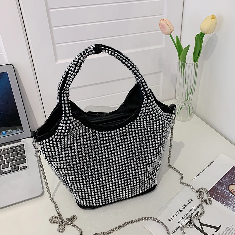 Bolsos de hombro Para Mujer con cadenas de diamantes a la moda, bolsos cruzados de diseño Para Mujer, tendencia 2024, Bolsas de alta calidad Para