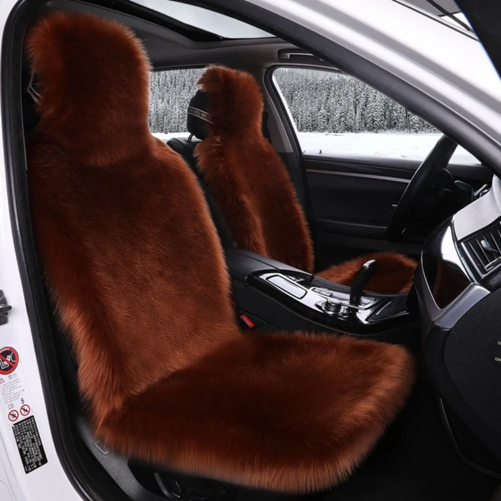 New Warm Plush Car Seat Covers Universal Wool Velvet Auto Seat-Cover Mat Full Cover Fluffy Seats Protector Car Front Seat