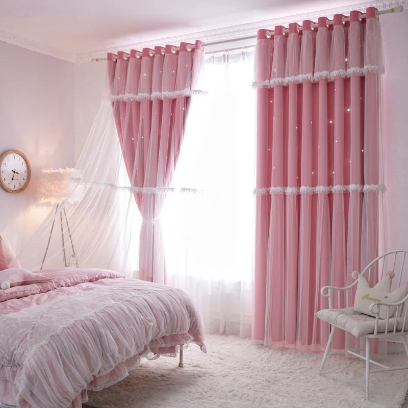 1pc Trendy Vorhang Nordic Einfache Prinzessin Stil Dicke Licht Blockieren Luxuriöse High-End, Wohnzimmer Schlafzimmer Studie Fenster schatten