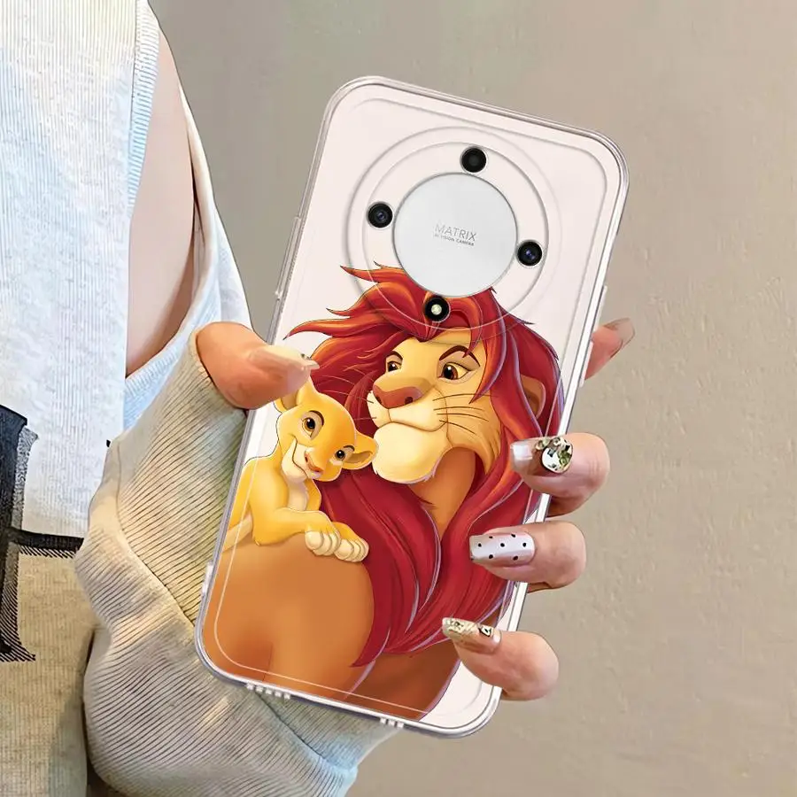 حافظة لهاتف Honor X8a 90 Lite X9a X9b X8 X7b X8b غطاء شفاف Disney Lion King