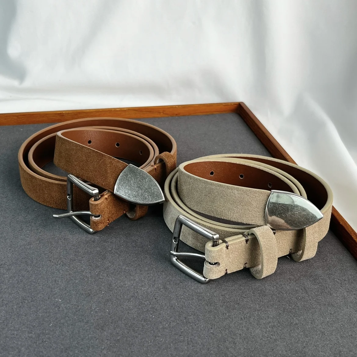 女性用ウエストバンド-フェイクスエード-バックルベルト-アクセサリー