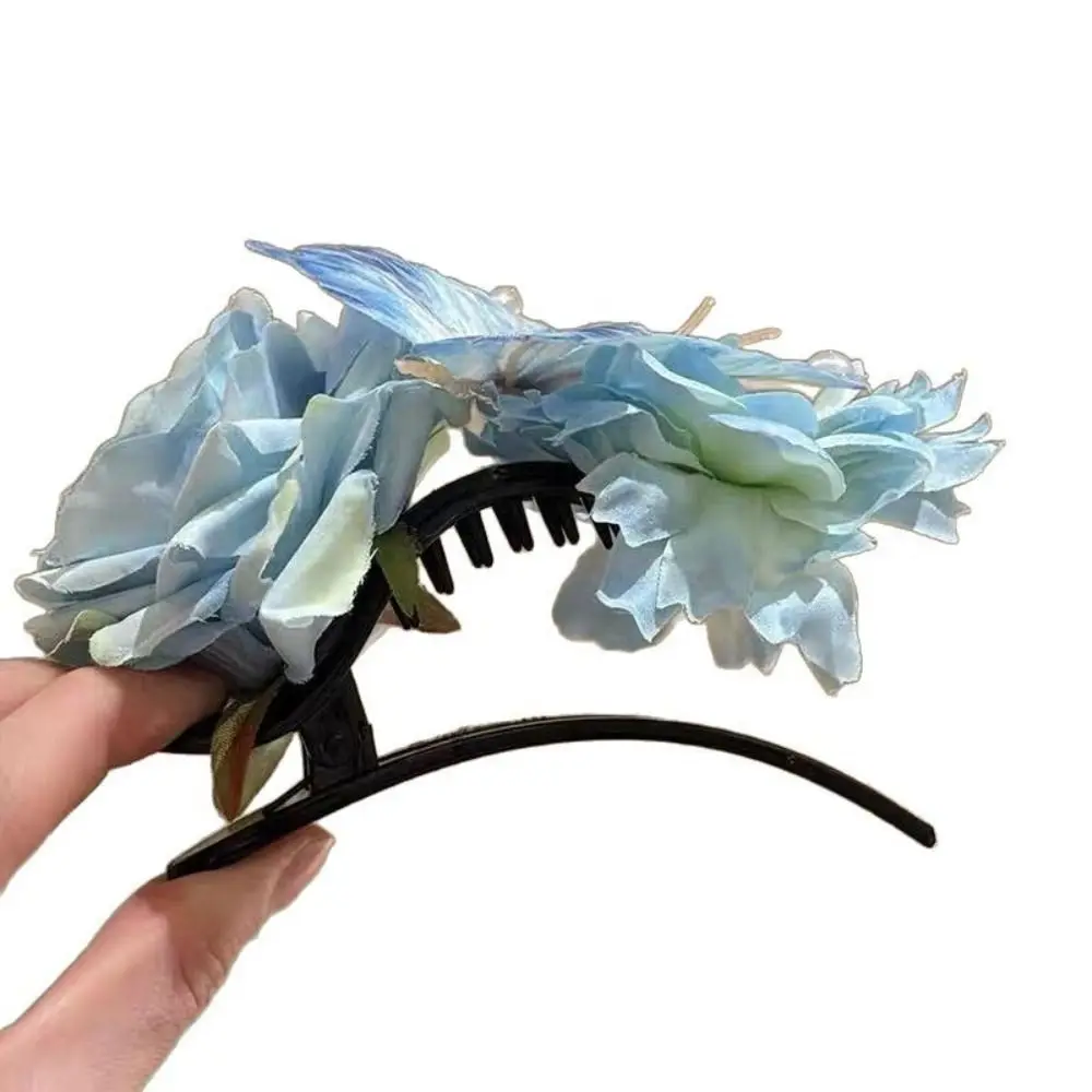 Elegant Plastic Flower Hair Clip Flower Hair Claw Romantic Side Bangs Clip Side Clip Parties