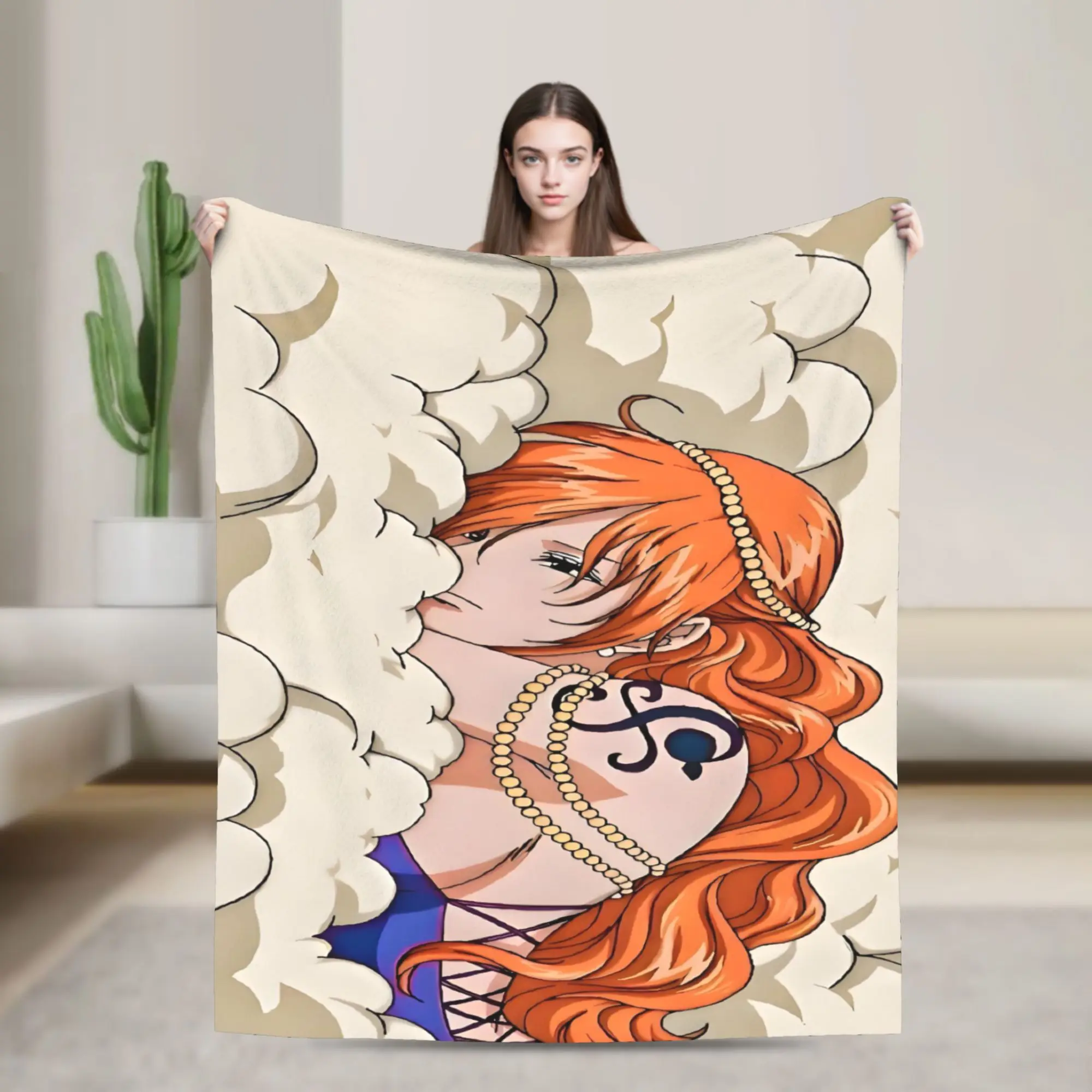 Custom Sofa Fleece Nami Anime Cartoon Throw Blanket Warm Flannel Manga  Blankets for Bed Home Sofa Quilt