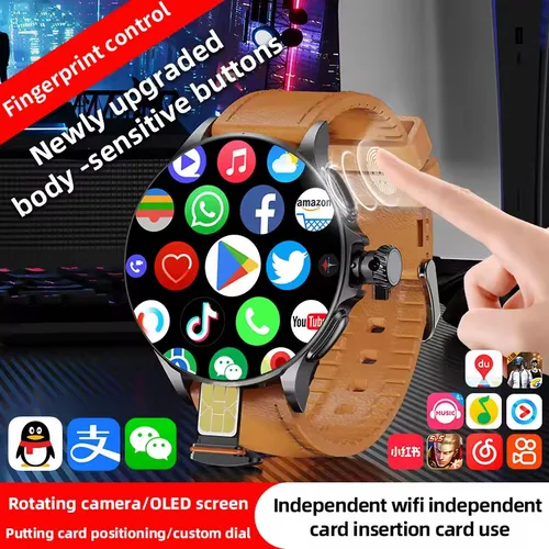 GT200 Smartwatch Android 10 0 1 95 pouces AMOLED HD affichage 750x750 résolution caméra rotative contrôle tactile