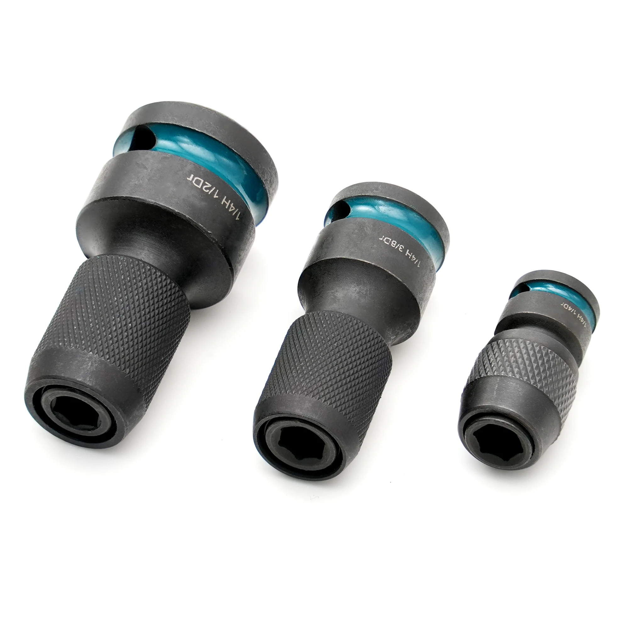 

Impact to 1/4 Hex Converter 1/4" 3/8" 1/2" Drive Hex Socket Converter Quick-Change Impact Bit Holder Drill Adapter for Wrench