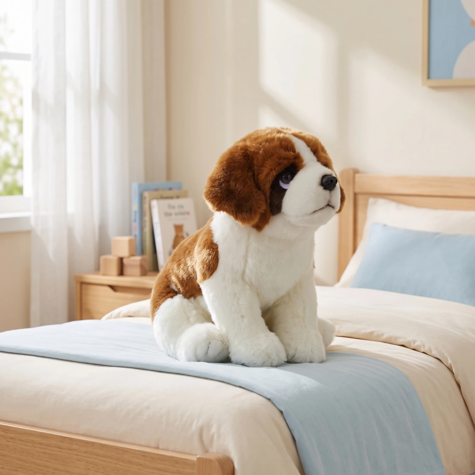 Stuffed Saint Bernard Puppy Soft Saint Bernard Stuffed Toy Dog Stuffed Animal Fuzzy Dog Stuffed Toy Cute for Children, Nursery