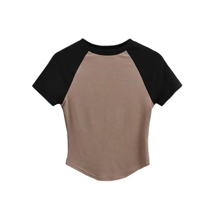 المرأة الربط هيم الأعلى ort irt خمر Sle سليم صالح تي شيرت Svel البلوز آخر 00% النسيج الصيف #4