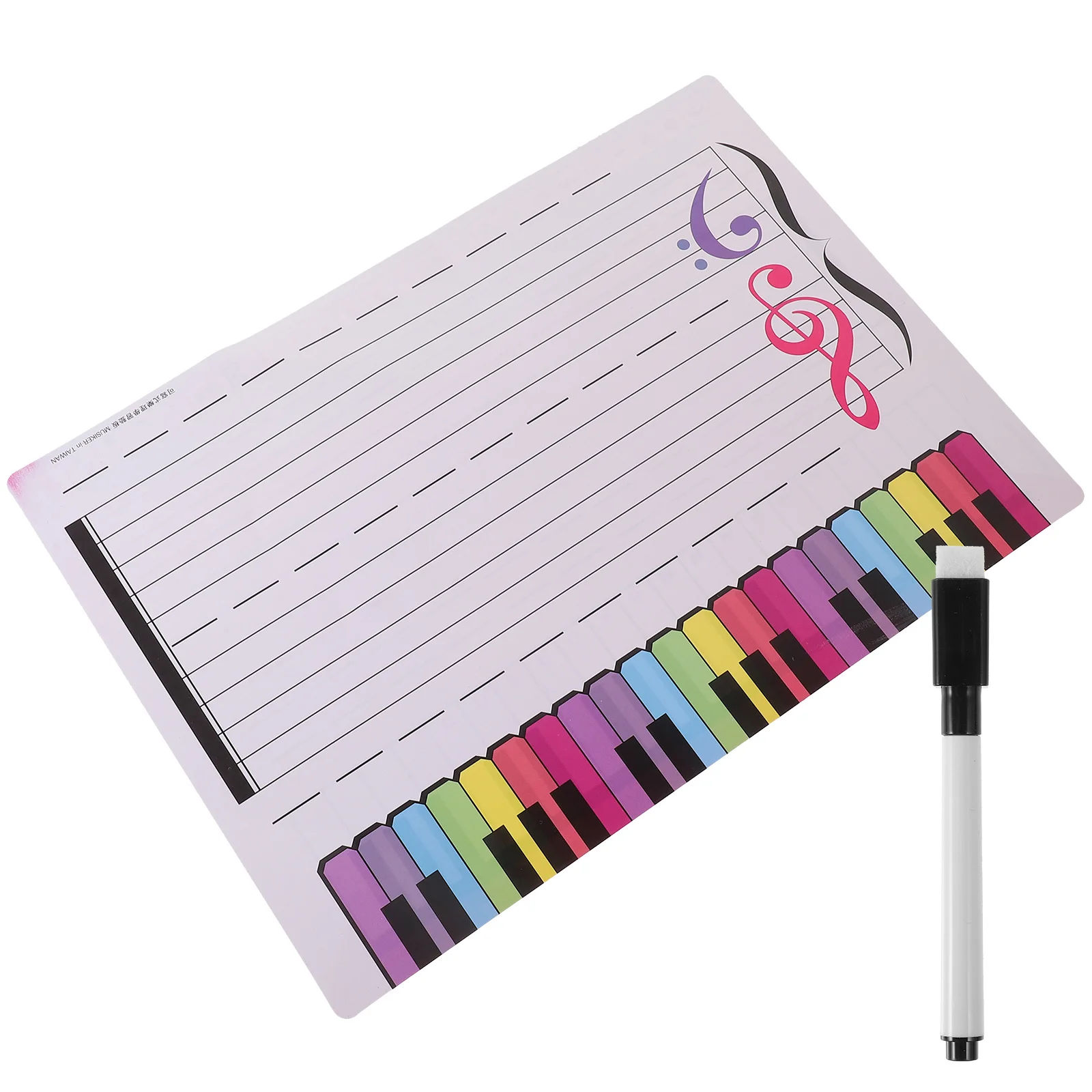 

1Set Music Practice Whiteboard Erasable Stave Board Reusable Sheet Music Notation Tool Stave Whiteboard