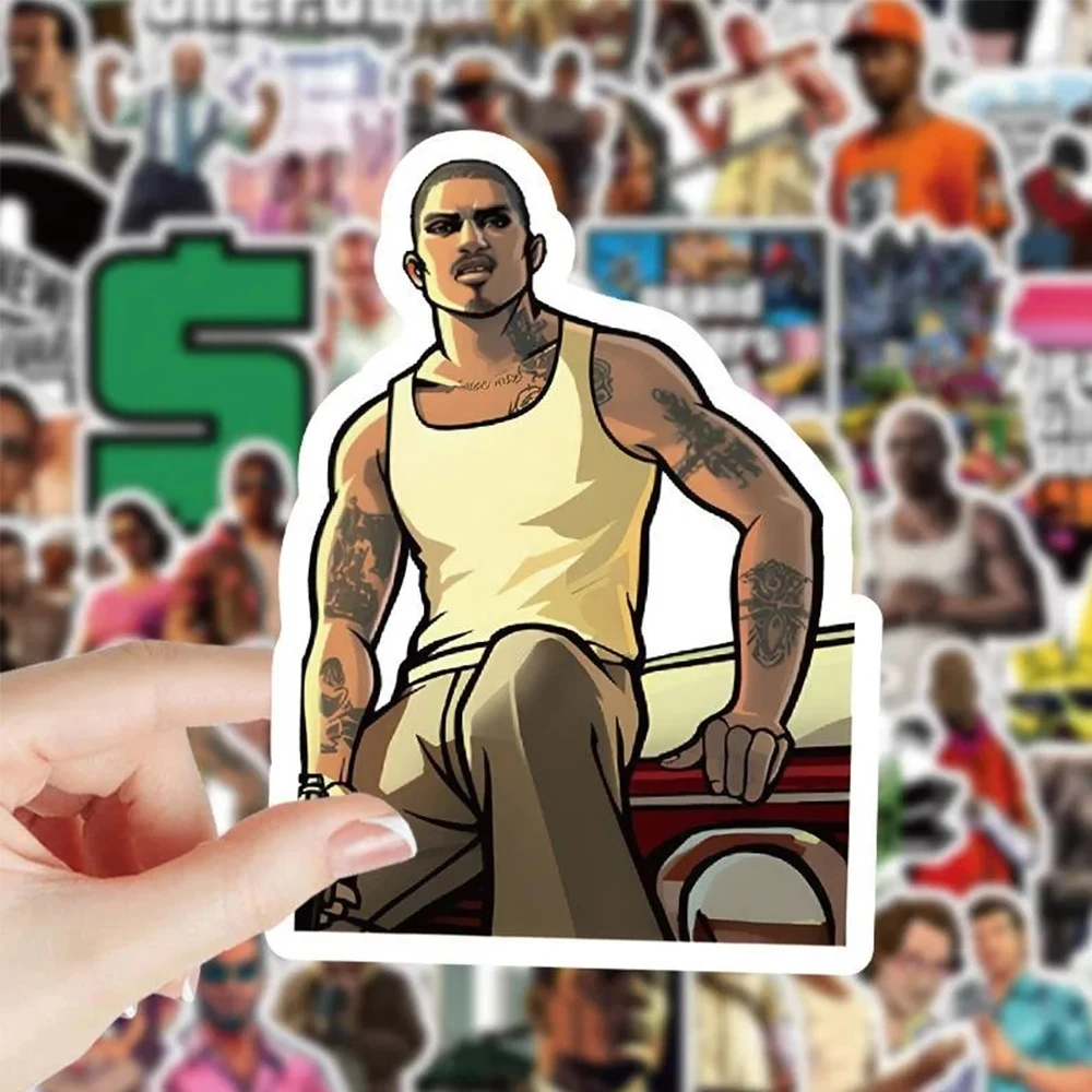 10/30/50pcs Game GTA Grand Theft Auto Stickers Graffiti Waterproof Decals Luggage Phone Case Laptop Cool Cartoon Sitcker for Kid