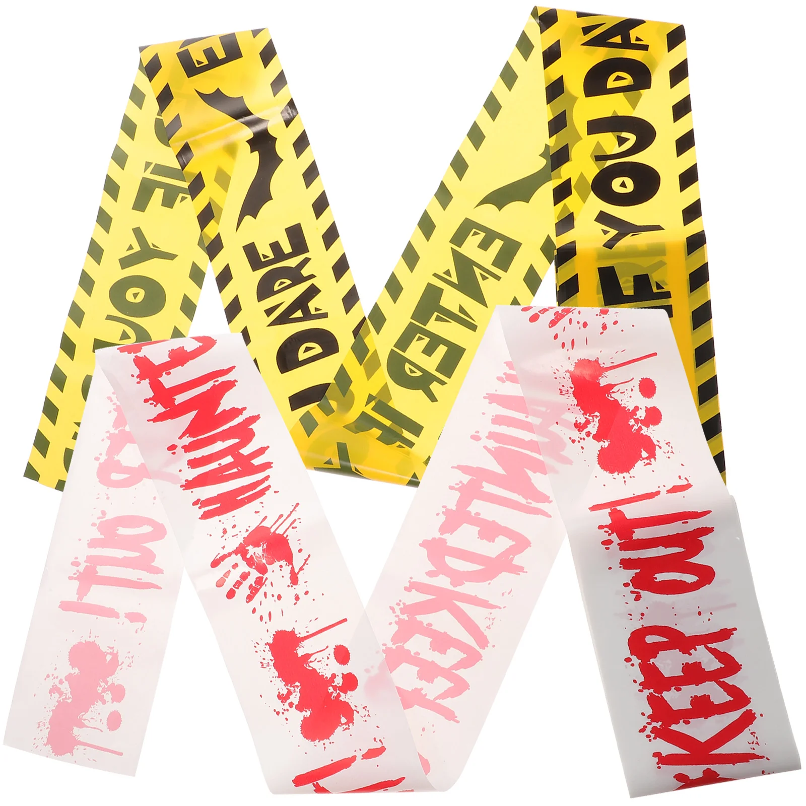 2 Pcs Decor Party Warning Tape Crime Scene Tapes European and American Halloween Line Safety