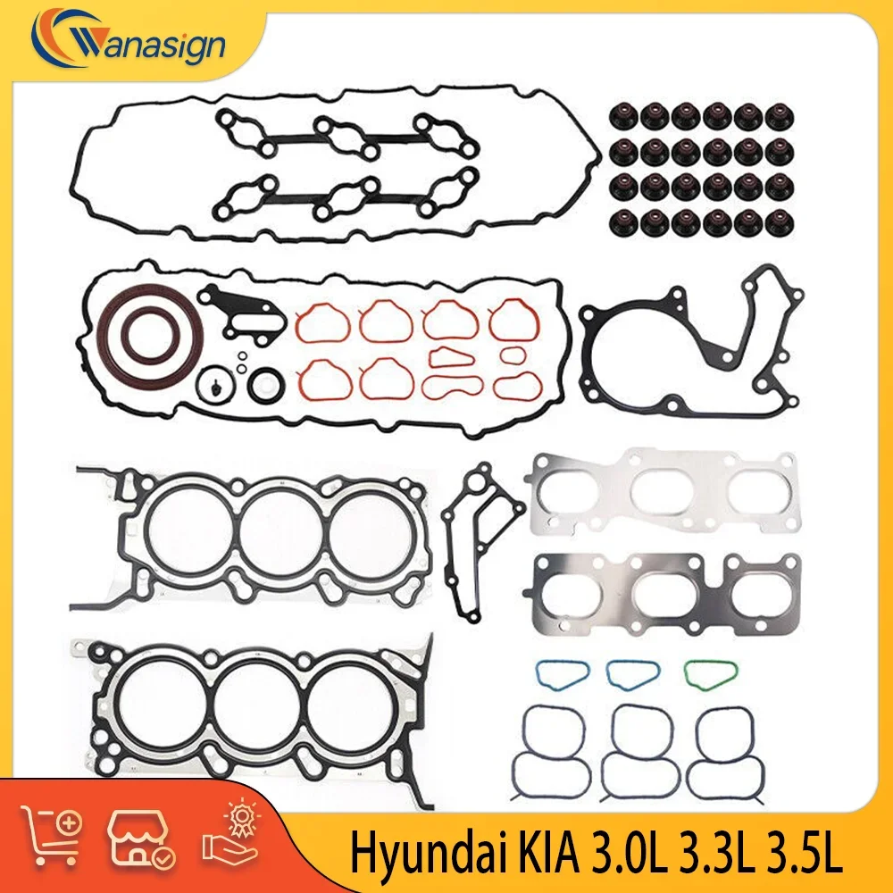 

Full gasket Set Kit For Hyundai KIA G6DG G6DF G6DE G6DC L6DB 3.0 3.3 3.5 L V6 GAS 3.0L 3.3L 3.5L 2006-2024