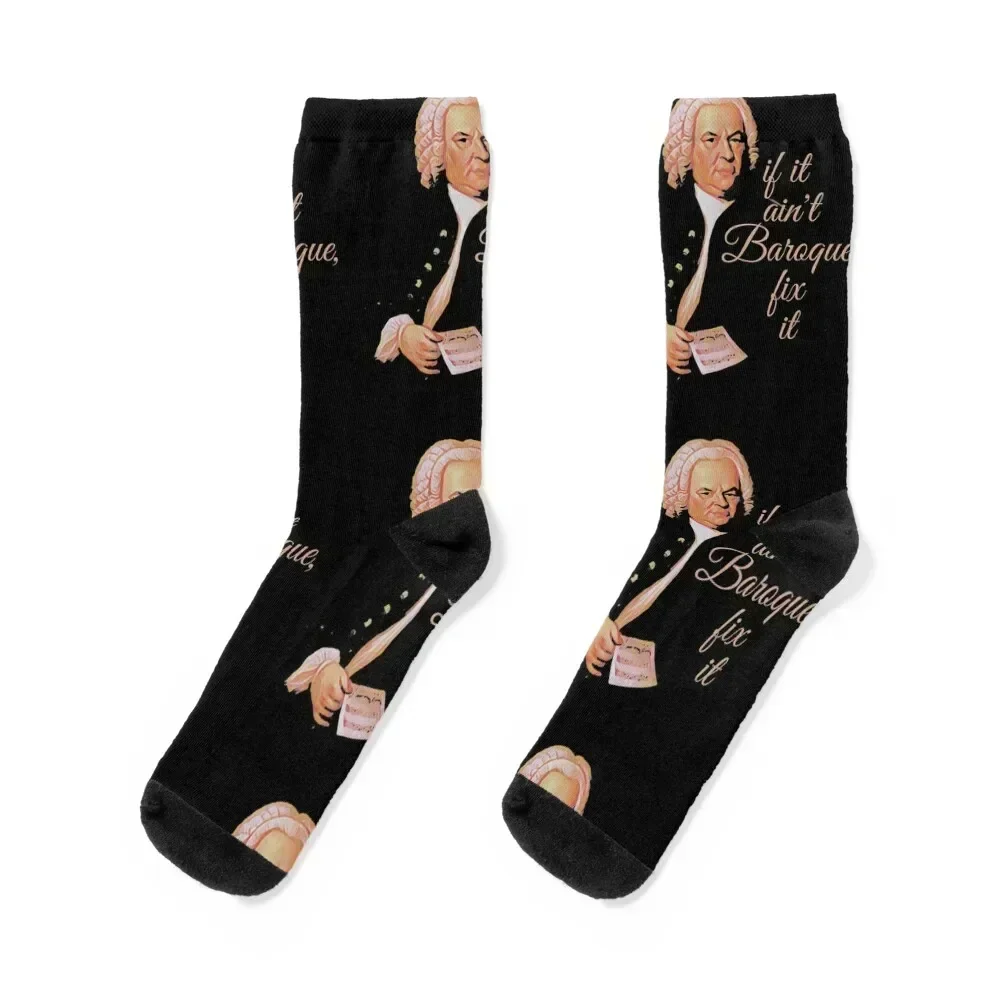J.S. Bach if it ain't Baroque, fix it Socks Christmas snow anime Ladies Socks Men's