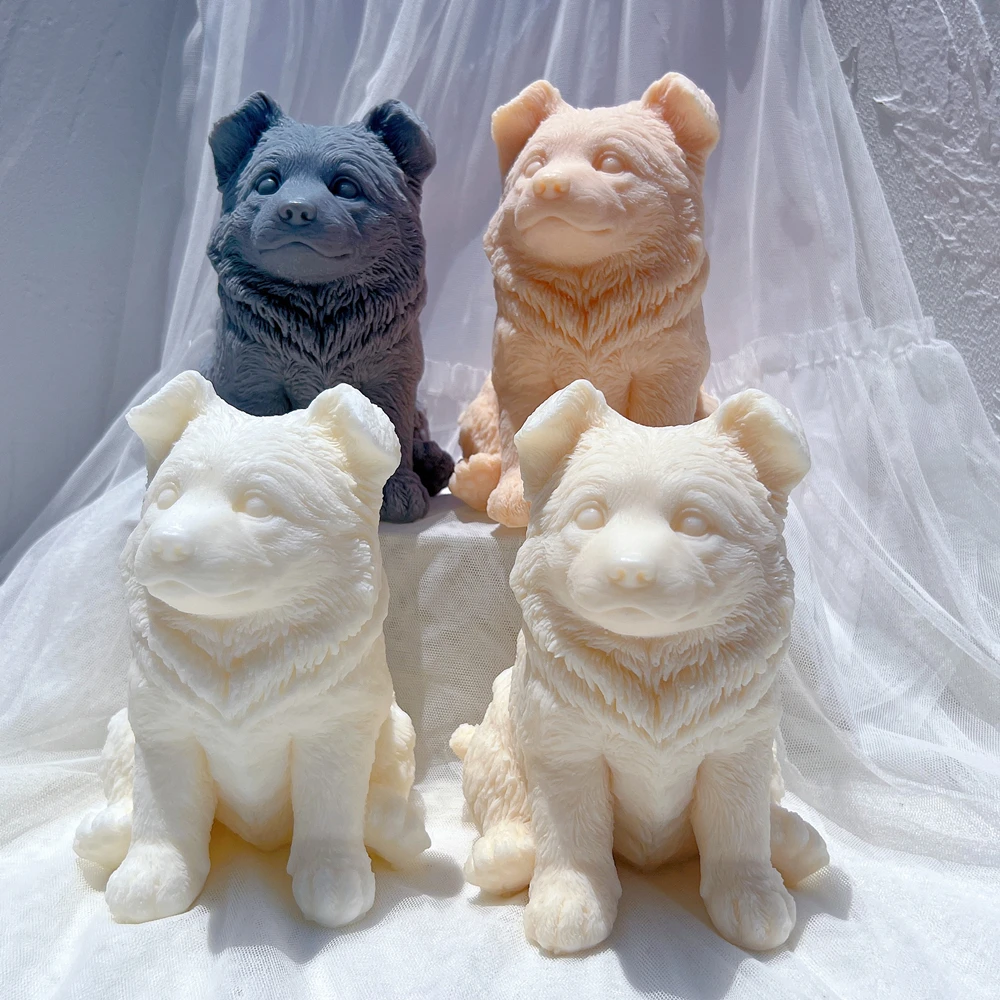 Zittende Puppy Kaars Mal Dier Puppy 'S Soja Wax Siliconen Mal Hondenliefhebber Home Decor