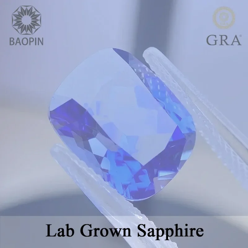 

Lab Grown Sapphire Cushion Cut Royal Blue Color VVS1 Charms for Jewelry Making DIY Ring Necklace Earrings Main Materials