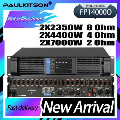 Paulkitson FP14000Q 2x2350w amplificador TD profesional entretenimiento Dj puesta en escena amplificador de doble canal de alta calidad