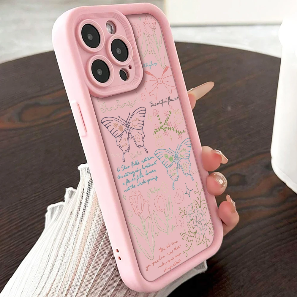 Koreanische Handgelenkschlaufen-Hülle für iPhone 17 15 16 14 Pro Max Plus Hüllen Kreativer Schmetterling für iPhone 13 11 12 XR 7 mit Lanyard-Abdeckung – Detail 7