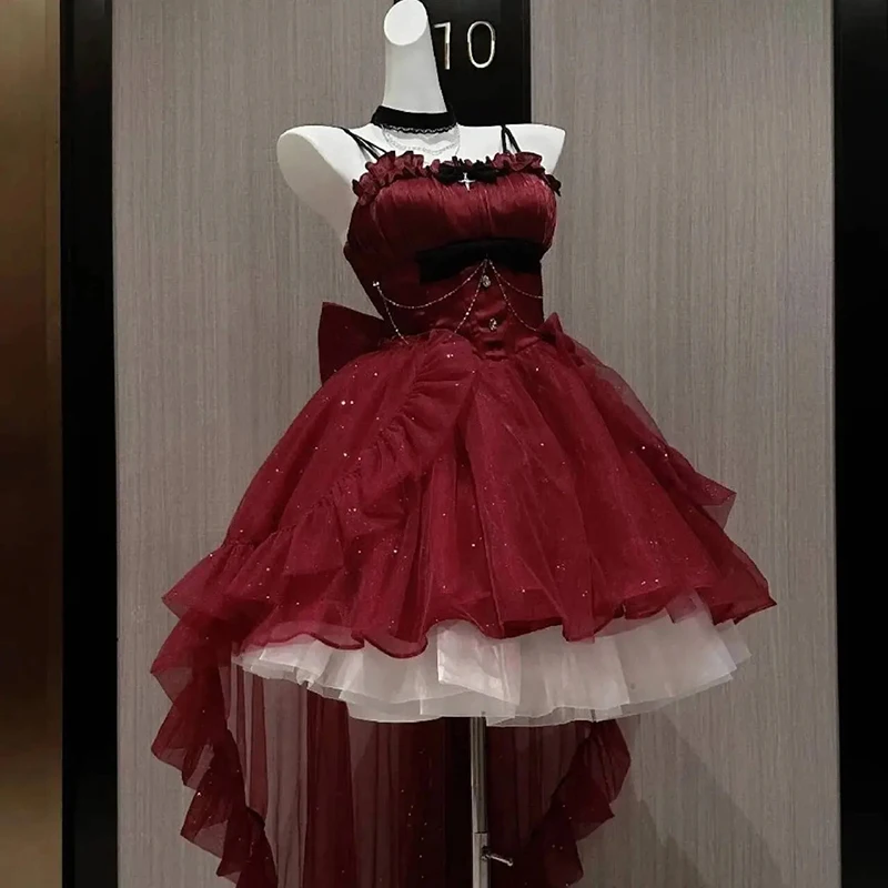 ฤดูร้อนElegantผลกําไรในรอบCamisชุดผู้หญิงแฟชั่นตาข่ายดูผ่านRuffleชุดเซ็กซี่Backless Sweet PartyชุดราตรีVestidos