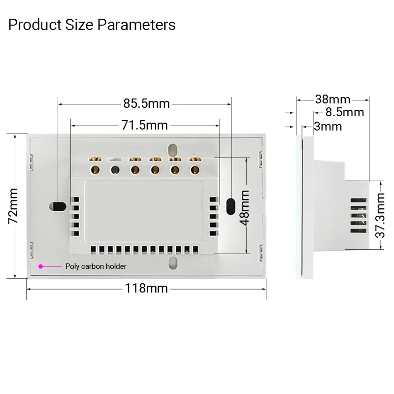 Zigbee Tuya Smart Life Touch US Wall Light Switch Rectangle Glass Panel 2/3 Way Wireless App Remote Control by Alexa Google Home