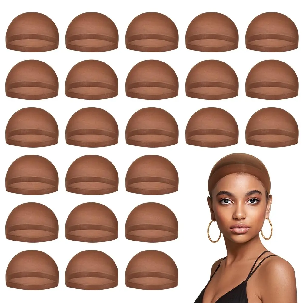 

100PCS(50Packs) Deluxe Wig Cap Stretchable Elastic Hair Net Snood Nylon Stretch Mesh for Making Wig Weaving Cap 2PCS/PACK
