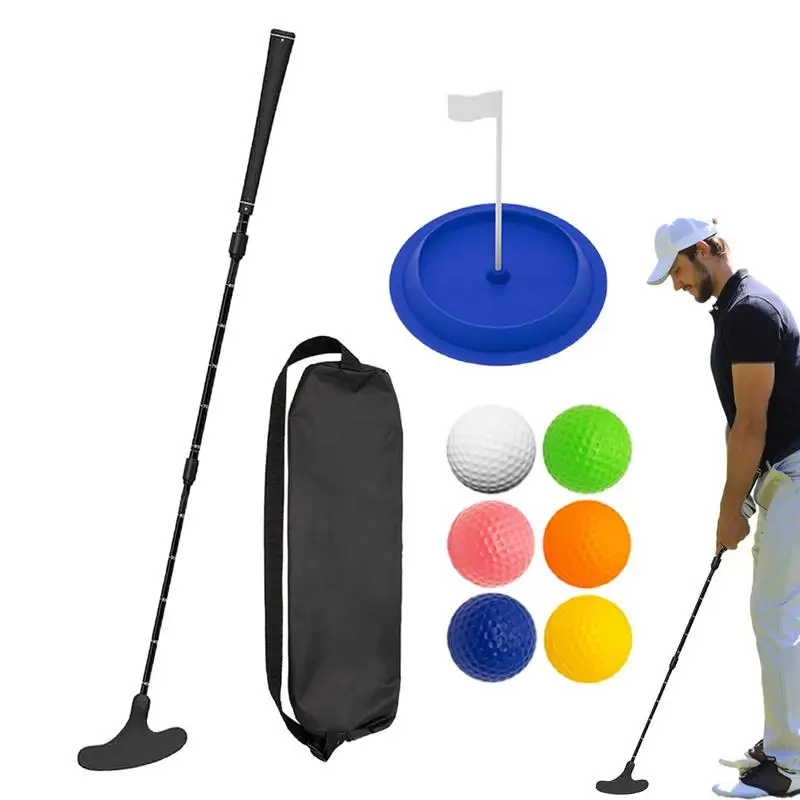 

Golf Training Club Mini Golf Equipment Practice Kit Golf Training Aids Tool Portable Golf Putter Practice Set Travel Indoor