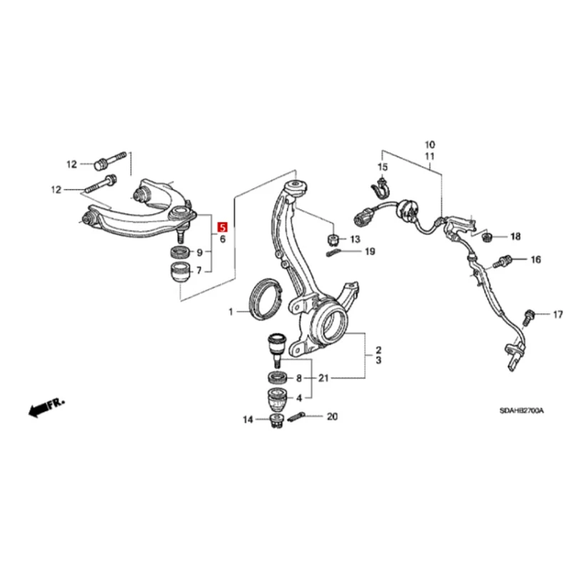 Front upper swing arm (left and right) 51450SDAA01 51460SDAA01