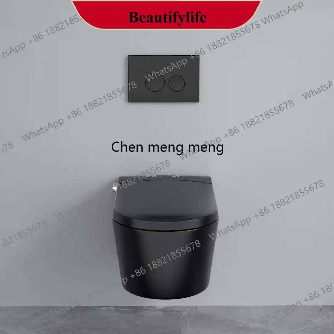 

F185 Auto Open Western Wall-Hung Toilet Black Smart 110V/220V Remote Control Automatic Flushing Elongated Washroom Accessory Inc