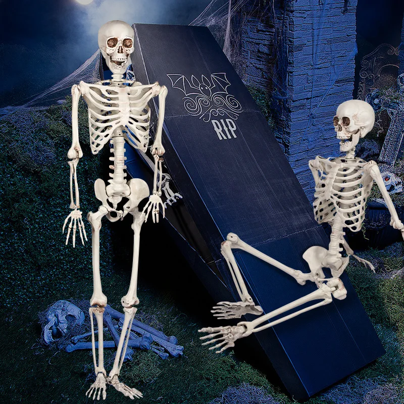 هالوين 2 متر جمجمة كبيرة زخرفة محاكاة الديكور الدعائم تعليم هيكل عظمي رجل غرفة سرية الهروب في الهواء الطلق هيكل عظمي ghos