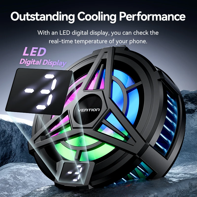 Vention المغناطيسي Modile الهاتف برودة الهاتف الخليوي المبرد لعبة آيفون البث المباشر Redmi الأسود شارب المبرد مع مروحة التبريد #6