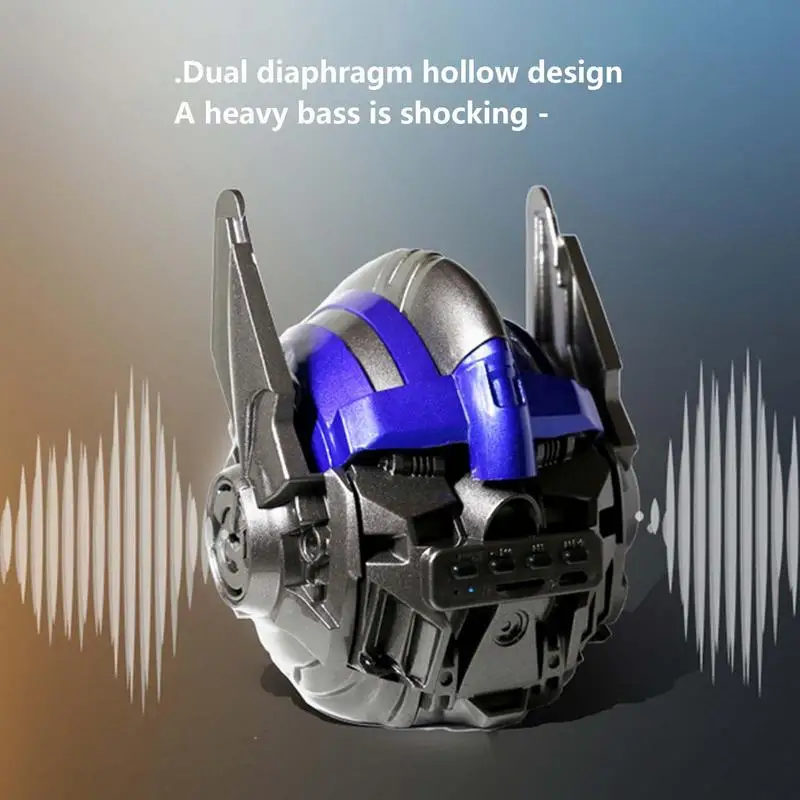 Creative Robot Head Wireless Speaker Mini Subwoofer Speaker FM Radio TF Card Portable Blutooth Speaker Best Gift For Kid