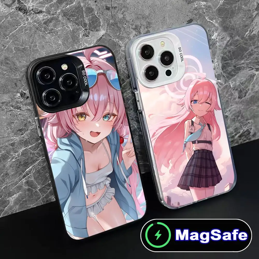 Чехол для телефона Takahashi Hoshino Blue Archive для iPhone 16, 15, 14, 13, 12, 11 Pro Max Plus MagSafe, полупрозрачный цветной принт, красивый