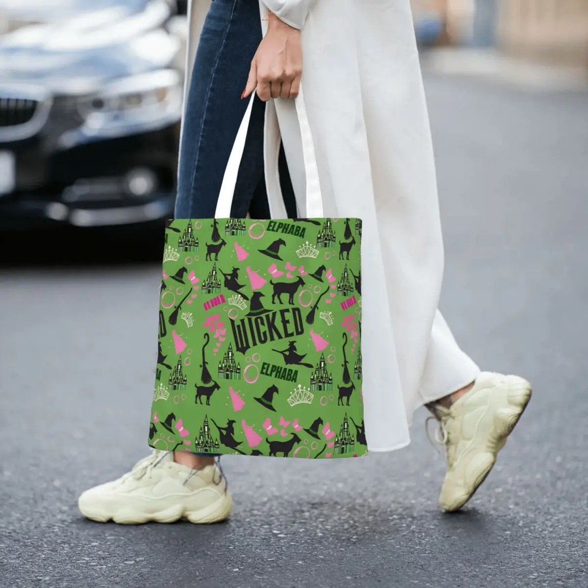

Wicked For Good Canvas Tote Handbag Musical Movie Shoulder Bags Reusable Shopping Bags for Women