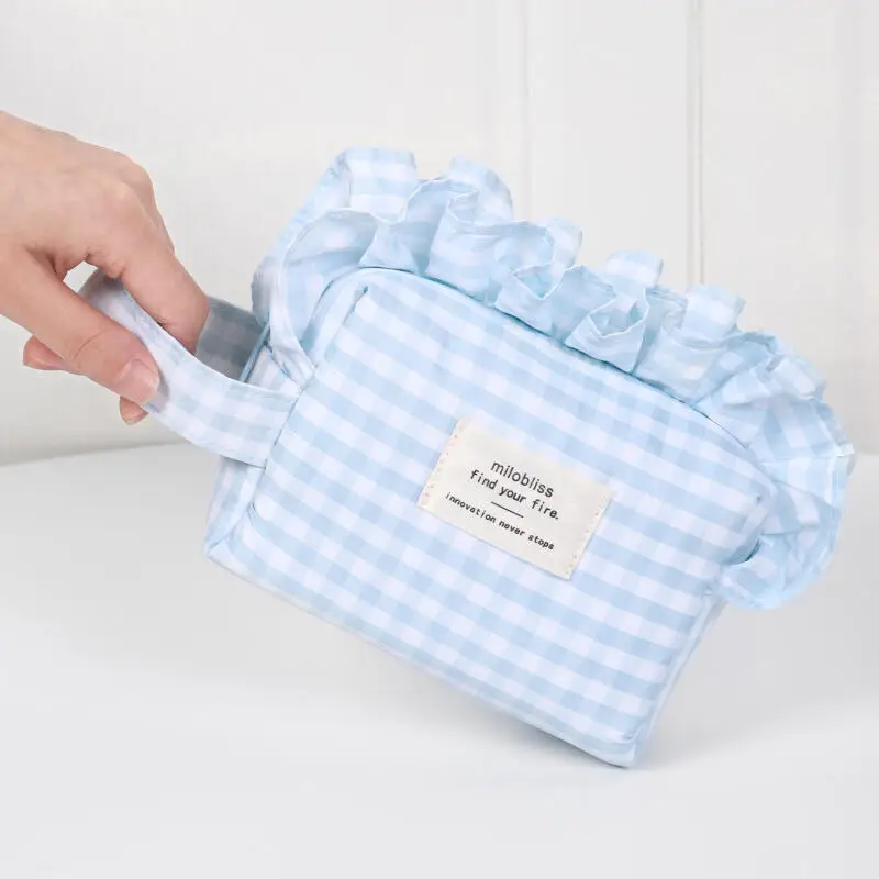 فتاة الترفيه السفر حقيبة مستحضرات تجميل محمولة اللون الإملائي منقوشة حقيبة التجميل المحمولة سعة كبيرة أكياس التخزين المنزلية للمرأة