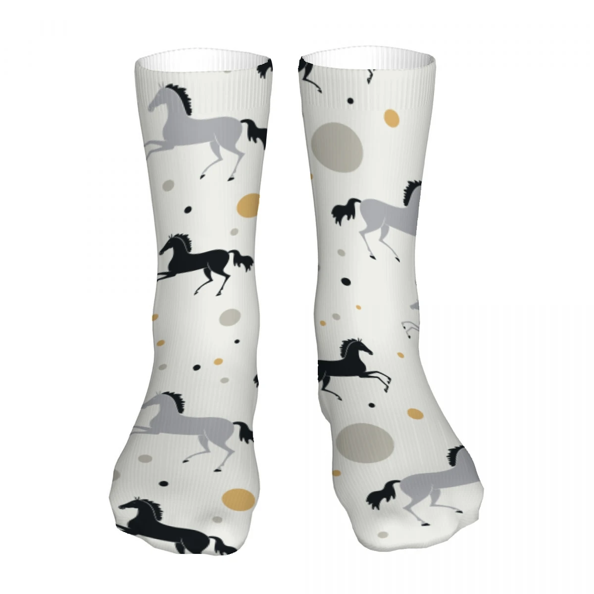 Funny Horse Pattern Mens Womens Funny Crew Socks Cool 3D Printed Design Socks Fashion Comfortable Basketball Socks