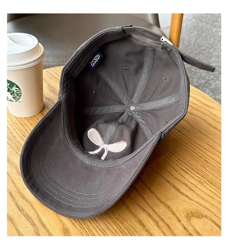 Nette Koreanische Ins Baseball Kappe Frauen Bogen Design Süße Romantische Rosa Soft Top Hut Mode Einstellbare Snapback – Detail 12