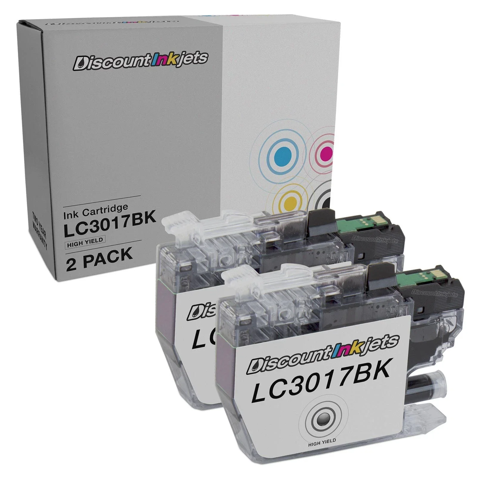 Compatible Ink Cartridge Replacements for Brother LC3017BK HY (B, 2pk)