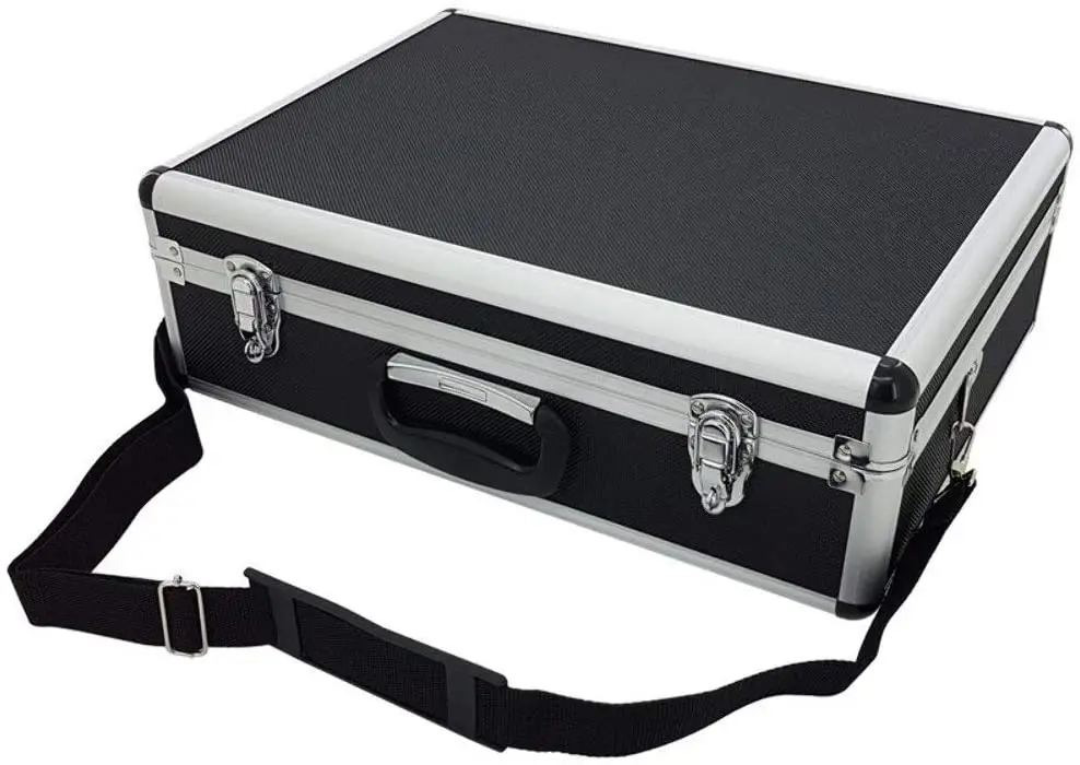 xx-Factory Custom Aluminum Hard Case Foam Black Briefcase Portable Tool Case Aluminum Carrying Case