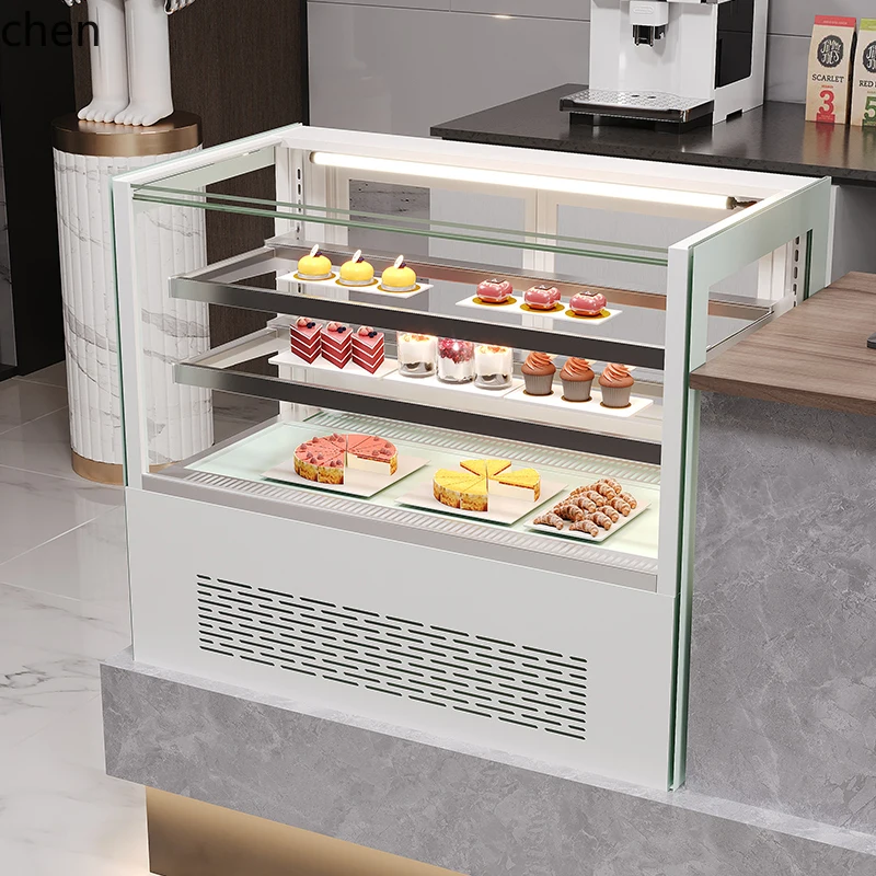 ZML Refrigerated Display Cabinet Desktop Small Air-cooled Frost-free Beverage Dessert Bar West Point Fresh-keeping Cabinet