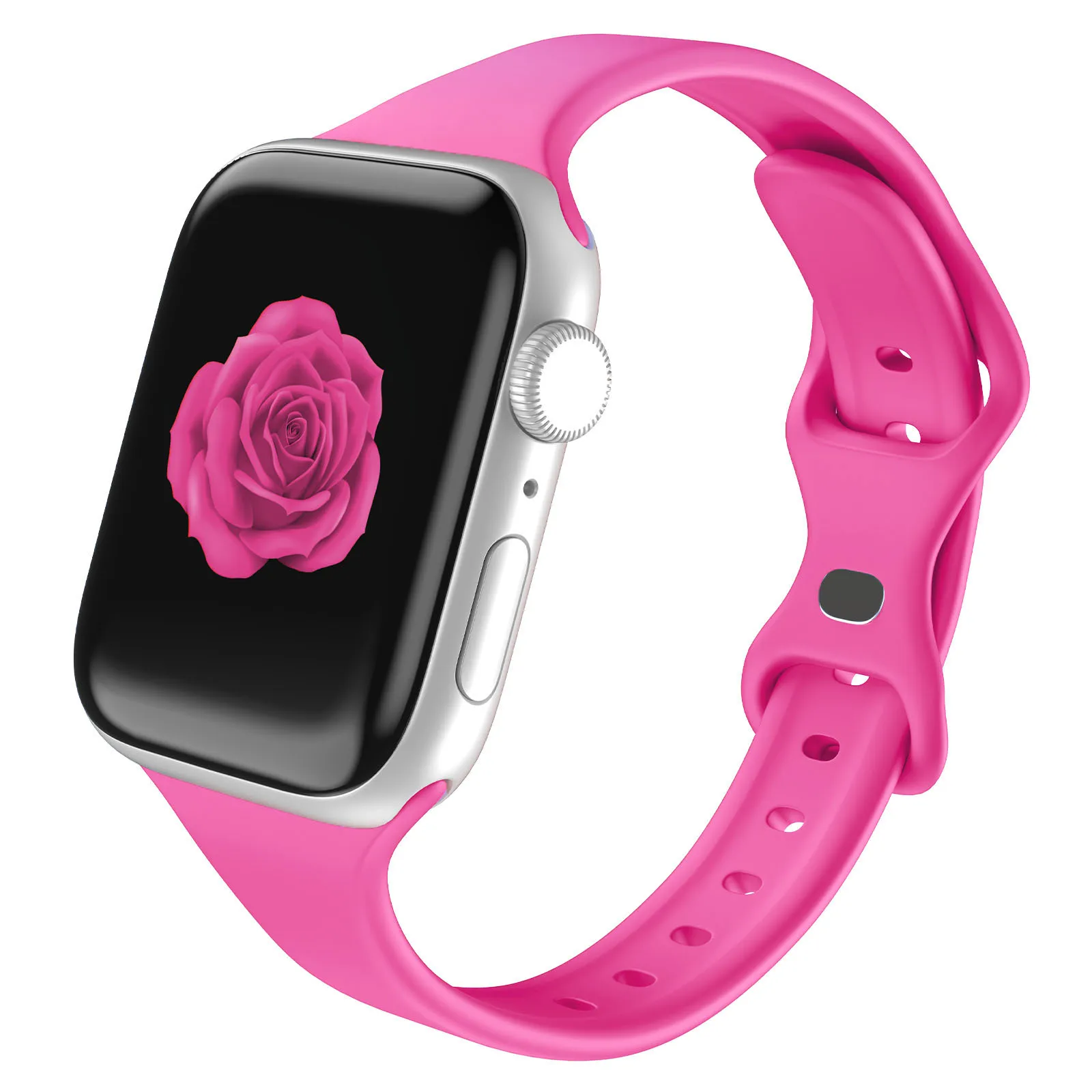 Thin Silicone for Apple Watch Band Correa Women Slim 38mm 40mm 41mm 42mm 44mm 45mm 49mm, Soft Rubber Sport Strap for iWatch