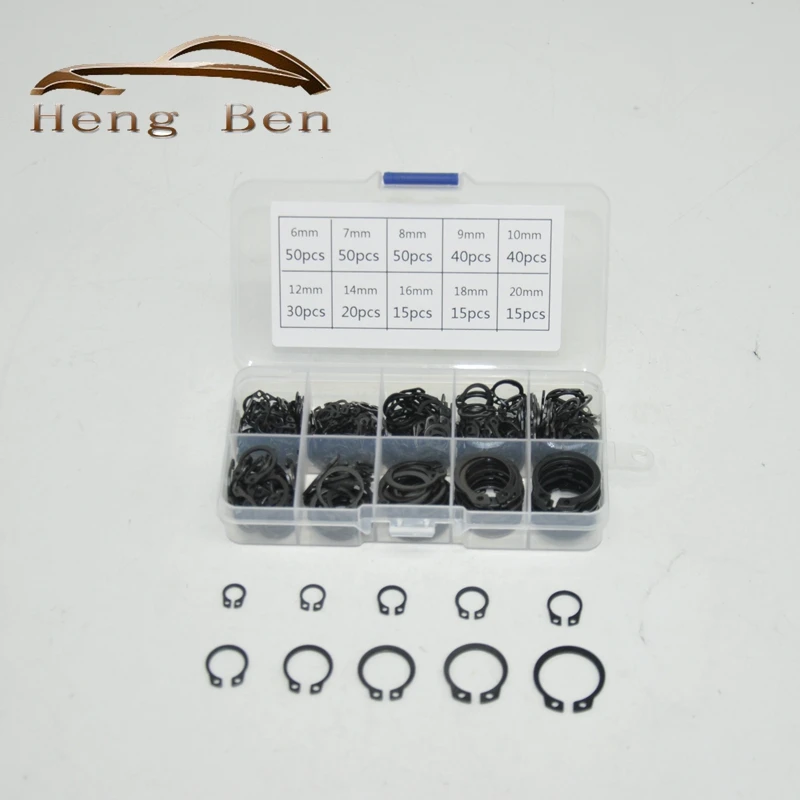 

325 Pieces External Snap Ring Assortment Kit Set Circlip 6mm 7mm 8mm 9mm 10mm 12mm 14mm 16mm 18mm 20mm C CLIPS CIRCLIP