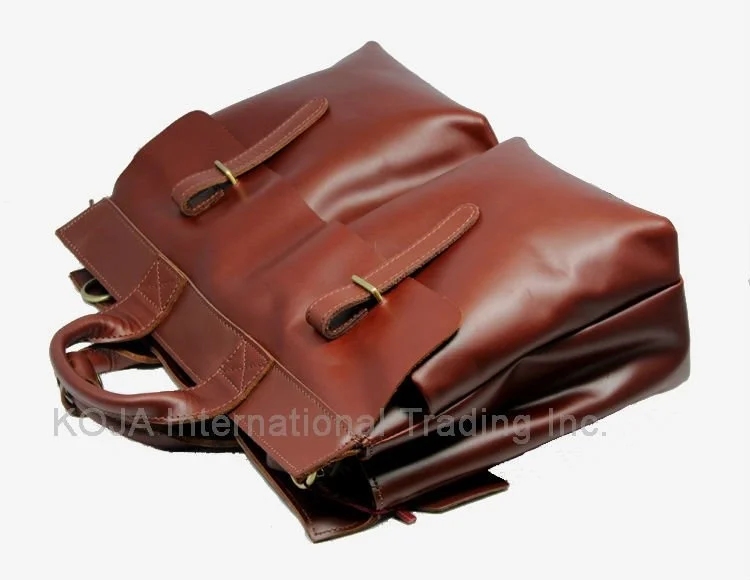 Maletín de cuero genuino de lujo para hombre, bolso de negocios, bandolera de hombro, M085