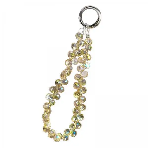 Cute Glass Beaded Bracelet Keychain Wristlet Bangle Keyring Holder for Women Handbag Car Party
