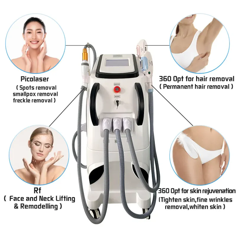 4 in 1 ringiovanimento della pelle detergente profondo hiar rimuove la macchina di bellezza ipl laser a diodi per la rimozione del tatuaggio laser a picosecondi