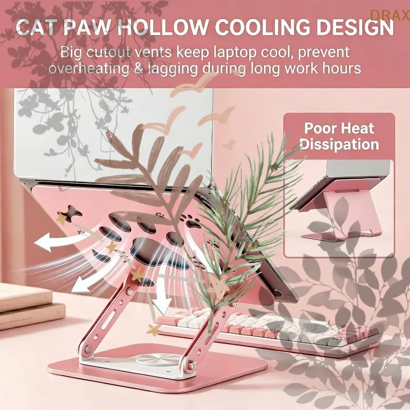 Portable Cat Paw Tablet Stand Adjustable Heat Dissipation Tablet Holder Multi Angle Metal Tablet Phone Bracket Universal