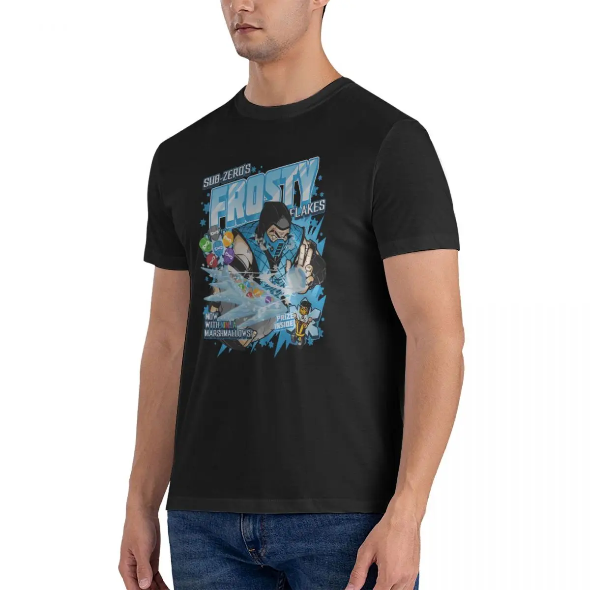 T Shirt Sub-Zero Frosty Flakes Cereal Mortal Kombat Print Casual Short Sleeve Tees Unisex Gothic T Shirt