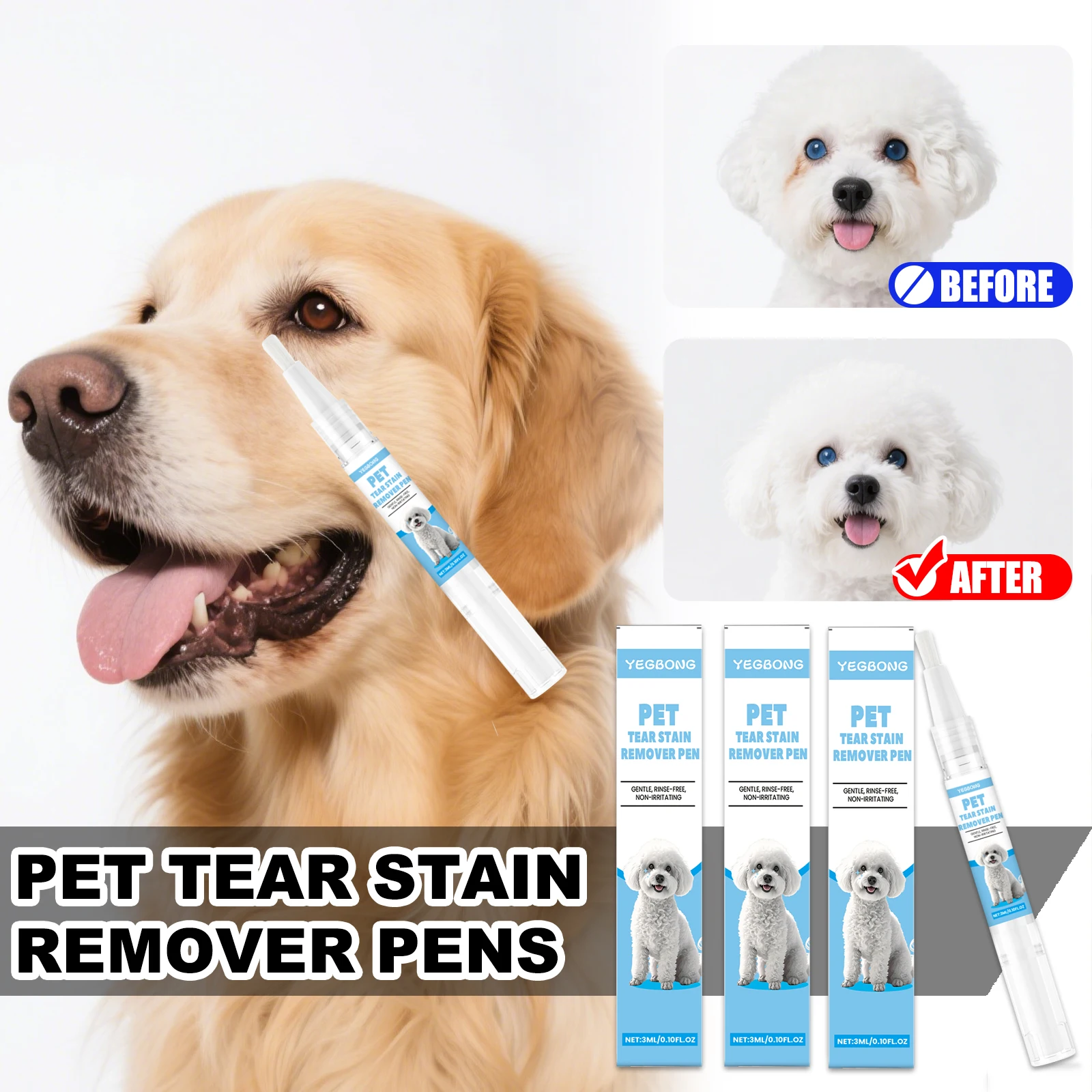 Yegbong 3Pcs Pet Te… - image