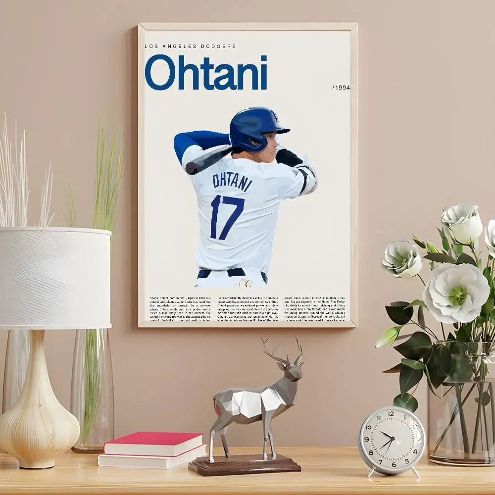 Baseball Player O-ohtaniS Poster Wall Art Print Art Suitable For Living Room Bedroom Bar Parlor Home Decoration Gift