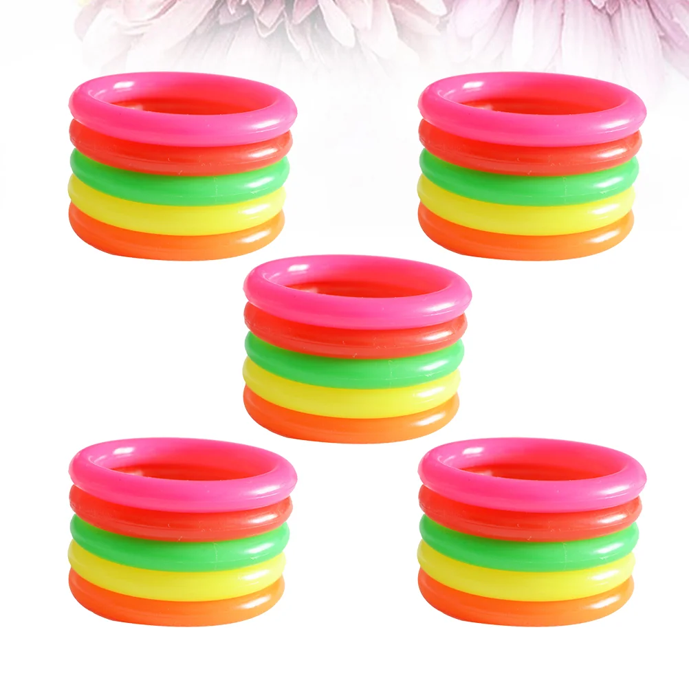 

25 Pcs 4CM Inner Diameter Colorful Toss Circle Ring Throwing Rings Plastic Throwing Circle Rings Hollow Circle Rings (Random